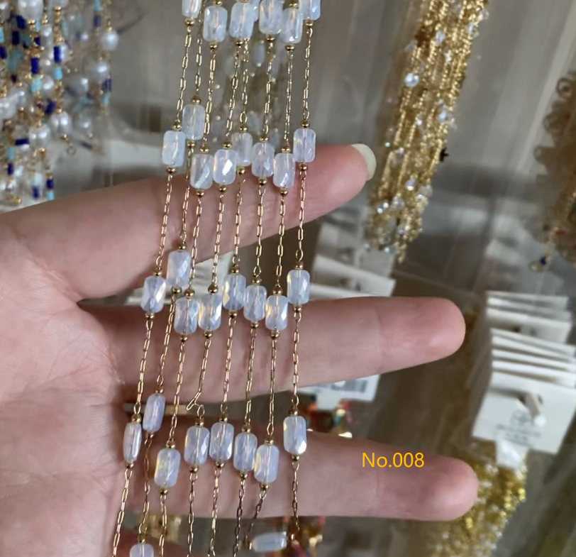 High-quality Crystal Pearls Beads DIY Handmade Chains 2 Meters