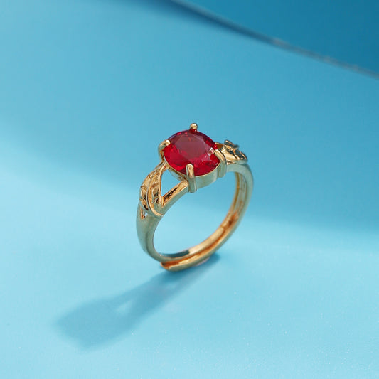 Red Zircon Hollow Ring