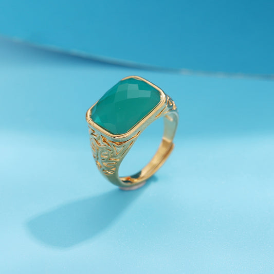 Green Emerald Gold Ring