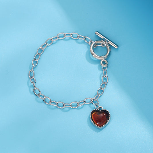 Color-Changing Stone Heart-Shaped Bracelet